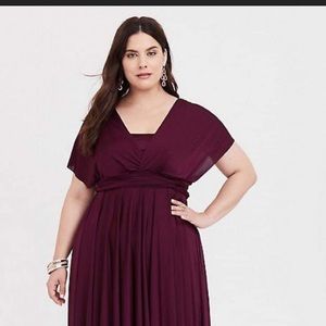 SPECIAL OCCASION BURGUNDY SHINY KNIT CONVERTIBLE